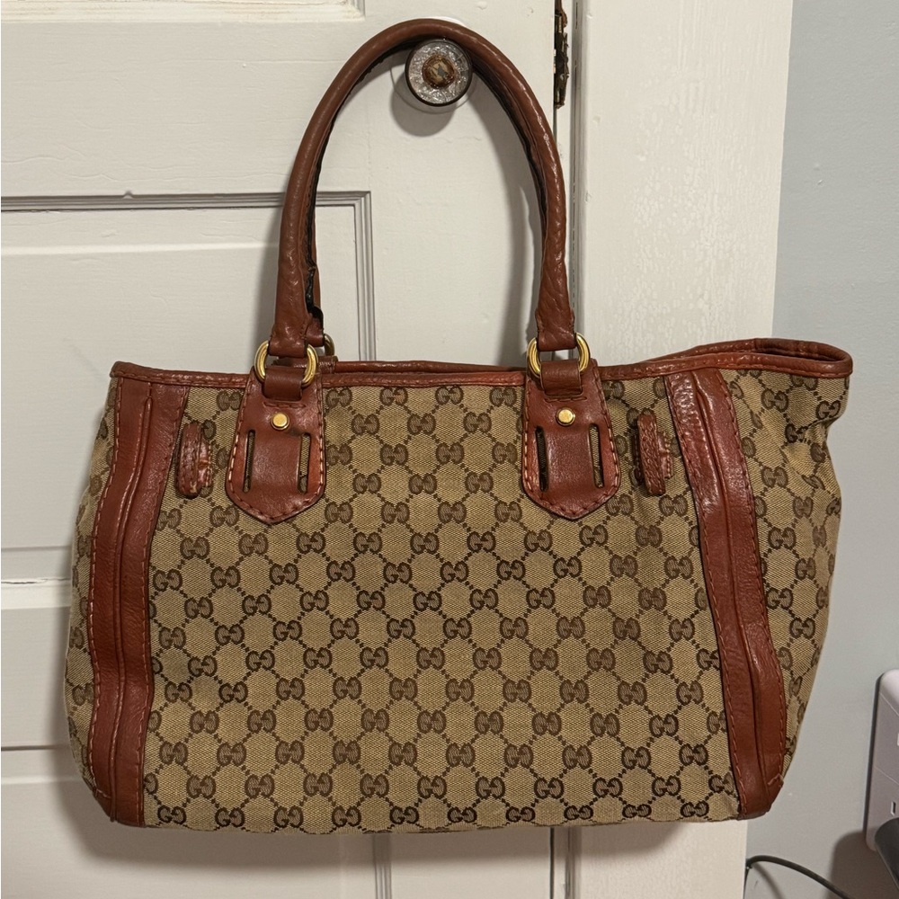Inspired Beige and Brown Shoulder Bag